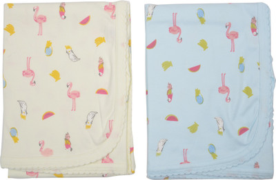 

Zero Printed  Swadding Baby Blanket(Cotton, Yellow, Blue