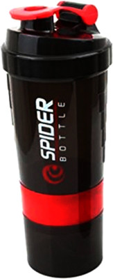 

MedlyCare india BESTProtein Shaker + Fruit Infuser Water Bottle 500ml + Anti-Sweat + Protein Shaker / Mixer 500 ml Shaker(Pack of 1, Red), Black