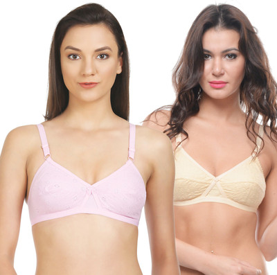 BodyCare Perfect Coverage Bra Women Full Coverage Non Padded Bra(Purple, Beige)