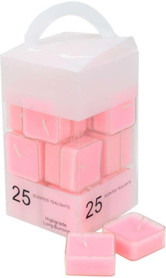

Scrafts Pink Big Highly Fragranced/Scented Smokeless Tealight Candles for Home/Gifts/Festive Décor/Spa/Meditation Candle(Pink, Pack of 25)