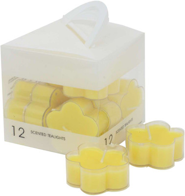 

Scrafts Yellow small shaped Highly Fragranced/Scented Smokeless Tealight Candles for Home/Gifts/Festive Décor/Spa/Meditation Candle(Yellow, Pack of 12)