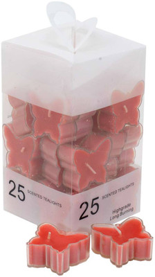 

Scrafts Red Shaped Highly Fragranced/Scented Smokeless Tealight Candles for Home/Gifts/Festive Décor/Spa/Meditation Candle(Red, Pack of 25)