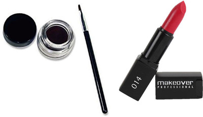 

Makeover Professional Lipstick Peach affair-014 , Long Wear Gel Eyeliner Black(Set of 2)