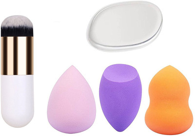 

Store2508 Combined Deal of Makeup Brush, Silicone Beauty Blender & 3 Pcs Sponge blenders(Set of 5)