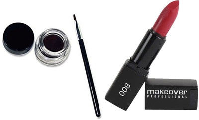 

Makeover Professional Lipstick Party-08 , Long Wear Gel Eyeliner Black(Set of 2)