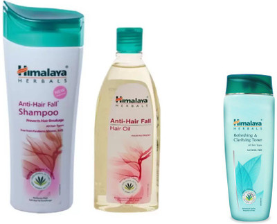 

Himalaya Anti Hair Fall Shampoo, Anti Hair Fall Hair Oil, Refreshing Cleansing Toner(Set of 3)
