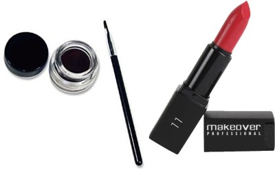 

Makeover Professional Lipstick Cabernet-011 , Long Wear Gel Eyeliner Black(Set of 2)