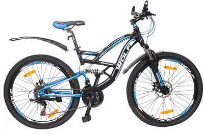 

WOLF Whistle Dual Shox & Dual Disc Alloy Bicycle For Adults 26 T Mountain Cycle(21 Gear, Multicolor), Black;blue