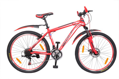 

WOLF Jogger Disc Brake Bicyle For Adults 26 T Mountain/Hardtail Cycle(21 Gear, Multicolor), Red