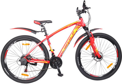 

WOLF Racer Dual Disc Alloy 29er Bicycle For Adults 29 T Mountain/Hardtail Cycle(21 Gear, Multicolor), Red;yellow