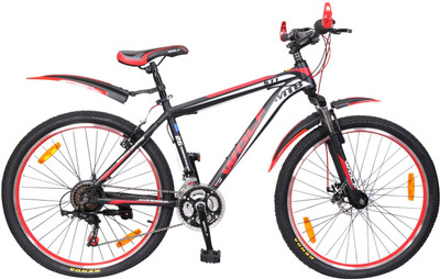 

WOLF Jogger Disc Brake Bicyle For Adults 26 T Mountain/Hardtail Cycle(21 Gear, Multicolor), Black;red