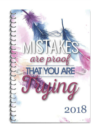 

Giftsmate A5 Diary(Mistakes are Proof that you are Trying Motivational Quotes Both side Printed calendar diary Notepad, Multicolor)