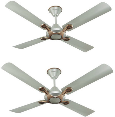 

Havells Leganza 4B(Pack of 2) 4 Blade Ceiling Fan(Bronze Gold, Pack of 2), Gold;silver