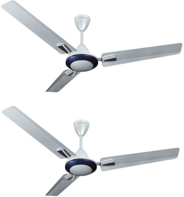

Havells Vogue Plus(Pack of 2) 3 Blade Ceiling Fan(Silver, Pack of 2), Blue;silver