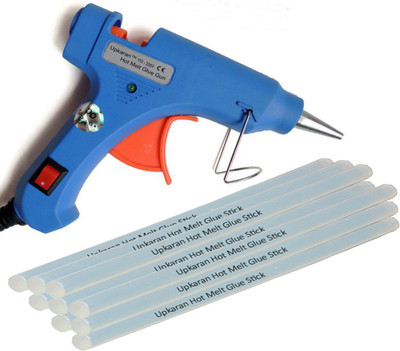 

Upkaran Electric 20W Hot Melt Glue Gun With 9 Pcs Free Big Clear Hot Melt Glue Sticks(8inch) Standard Temperature Corded Glue Gun(7 mm)