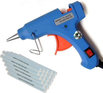 

Upkaran 20W Mini Glue Gun with ON OFF Switch, LED Indicator and 20 Hot Melt Glue Sticks(5inch) for Decoration art and Craft work Standard Temperature Corded Glue Gun(7 mm)