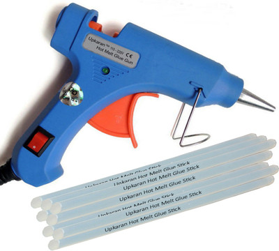 

Upkaran Electric 20W Hot Melt Glue Gun With 8 Pcs Free Big Clear Hot Melt Glue Sticks(8inch) Standard Temperature Corded Glue Gun(7 mm)