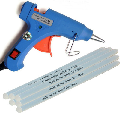 

Upkaran Electric 20W Hot Melt Glue Gun With 6 Pcs Free Big Clear Hot Melt Glue Sticks(8inch) Standard Temperature Corded Glue Gun(7 mm)