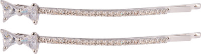 

The Ethnic Wears Silver Non-Precious Metal Hair Pin for Women - Set of 2 Hair Pin(Silver)