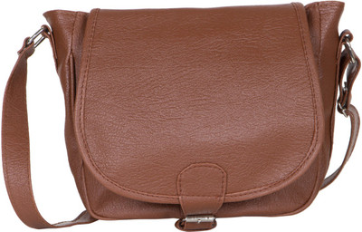

CRAWLER Girls Casual Brown Leatherette Sling Bag