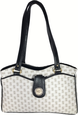 

Bizarre Vogue Hand-held Bag(White, Black), Black;white