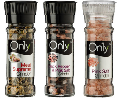 

On1y Meat Supreme Seasoning Grinder, 45 g + Black Pepper and Pink Salt Grinder 80g + Pink Salt Grinder 100 g (Combo Pack Each 1)(225 g)