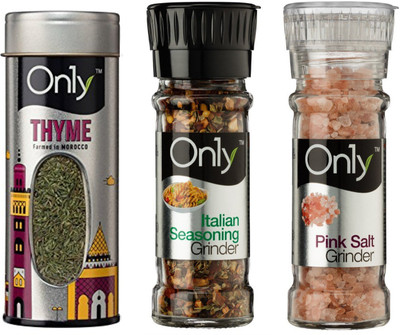 

On1y Thyme Herbs 35 g + Italian Seasoning Grinder 35g + Pink Salt Grinder 100 g (Combo Pack Each 1)(170 g)