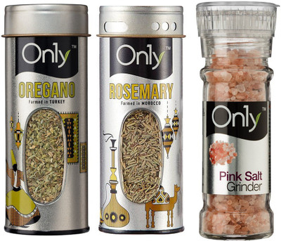 

On1y Oregano Herbs, 25g + Rosemary Herbs 55 g + Pink Salt Grinder 100 g (Combo Pack Each 1)(180 g)