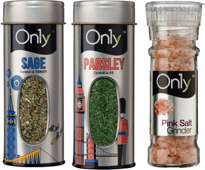 

On1y Sage Herbs 20 g + Parsley Herbs 15 g + Pink Salt Grinder 100 g (Combo Pack Each 1)(0.135 g)