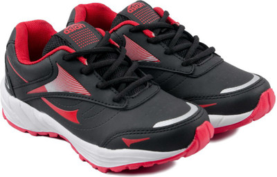 

Asian Boys Lace Running Shoes(Black, Black red