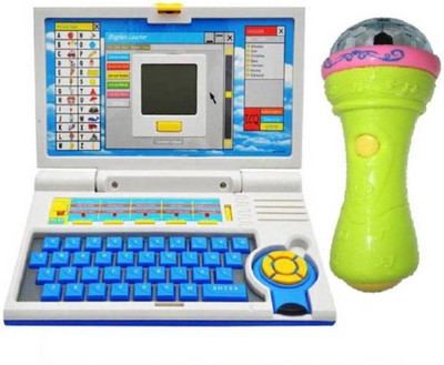 

Shop & Shoppee Educational Learning kids Laptop with 3D light musical Mike(Multicolor)