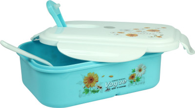 

Babysid Collections Lunch Box for School Kids Office with Spoon BPA Free Easy Lock Blue Size : 19 x 14 x 7 cm 1 Containers Lunch Box(600 ml)