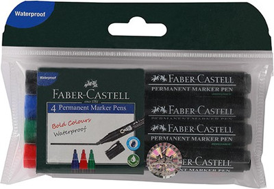 

Faber-Castell Permanent Marker Pen Assorted Wallet(Set of 4, Red, Blue, Green , Black)