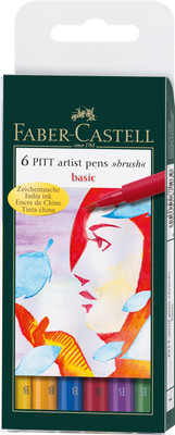 

Faber-Castell Pitt Artist Pen wallet of 6 basic shades(Set of 6, Asssorted)