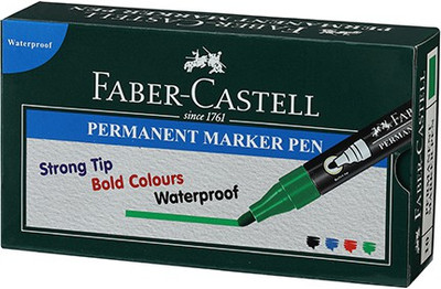 

Faber-Castell Permanent Marker Pen Green Box(Set of 10, Green)