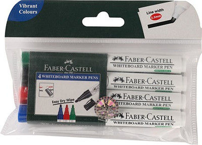 

Faber-Castell Whiteboard Marker Assorted Wallet(Set of 4, Red, Blue, Green , Black)