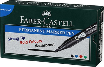 

Faber-Castell Permanent Marker Pen Black Box(Set of 10, Black)