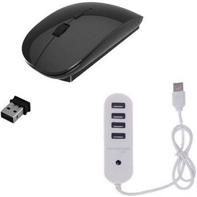 

OXZA 2.4 GHZ WIRELESS OPTICAL MOUSE + 4 PORTS HUB Wireless Optical Gaming Mouse(USB, BLACK,WHITE)