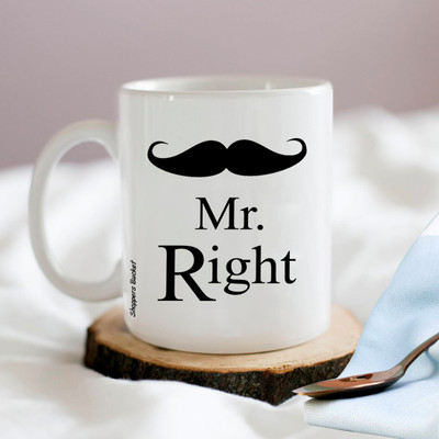 Shoppers Bucket Mr Right Ceramic Coffee Mug(300 ml)
