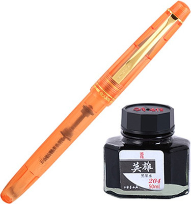 

Giftvenue Yiren 358 Orange Transparent Ink Pen Gift Set with Free Hero Ink Bottle(Pack of 2)