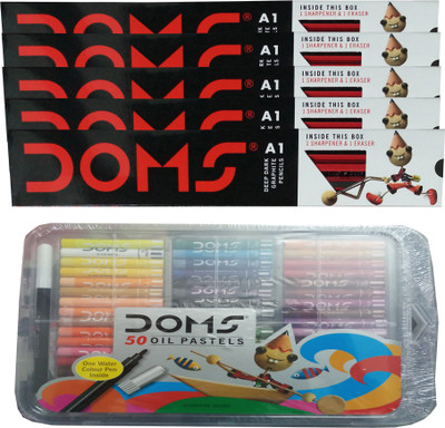 

DOMS A1 Deep Dark Pencils+ 50 Oil Pastels Pencil(Multicpor)