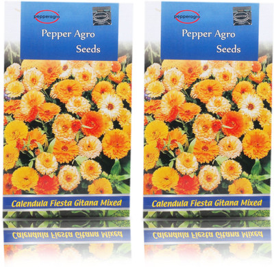 

Pepper Agro Calendula Officinalis Gitana fiesta Mixed Flower seeds Seed(50 per packet)