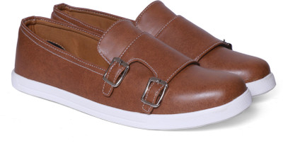 

Beonza Double Monk Slip On Sneakers For Men(Tan