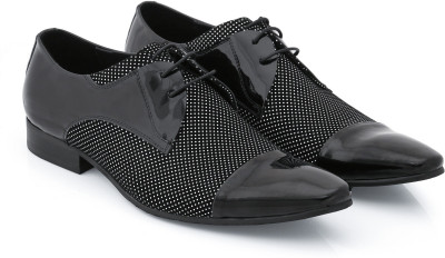 

Froskie Froskie Limited Edition Genuine Leather Designer Shoes Lace Up For Men(Black, Black-off white