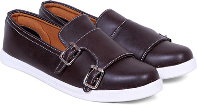 

Beonza Double Monk Slip On Sneakers For Men(Brown