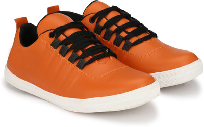 

LeatherKraft Canvas Shoes For Men(Orange