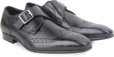 

Ruosh Genuine Leather Monk Strap For Men(Black