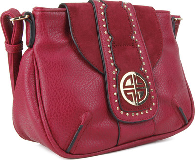 

Carlton London Women Casual Maroon Leatherette Sling Bag