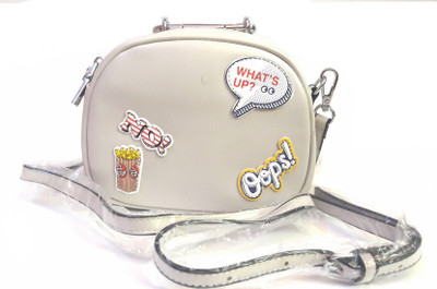 

CrazyHut Girls Casual White PU Sling Bag