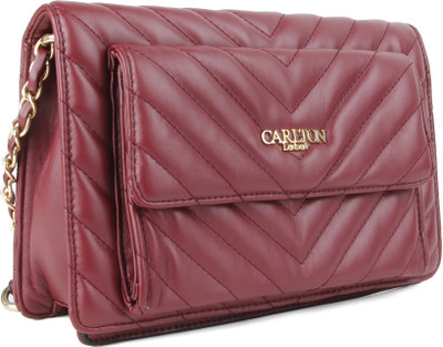 

Carlton London Women Casual Maroon Leatherette Sling Bag